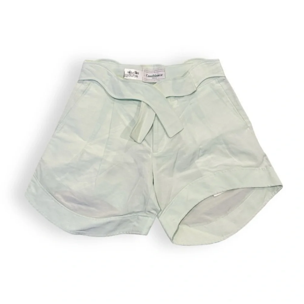 Casablanca Tennis Club Mens SS22 Mint Green Belted Pleated Shorts Size 30 Approx